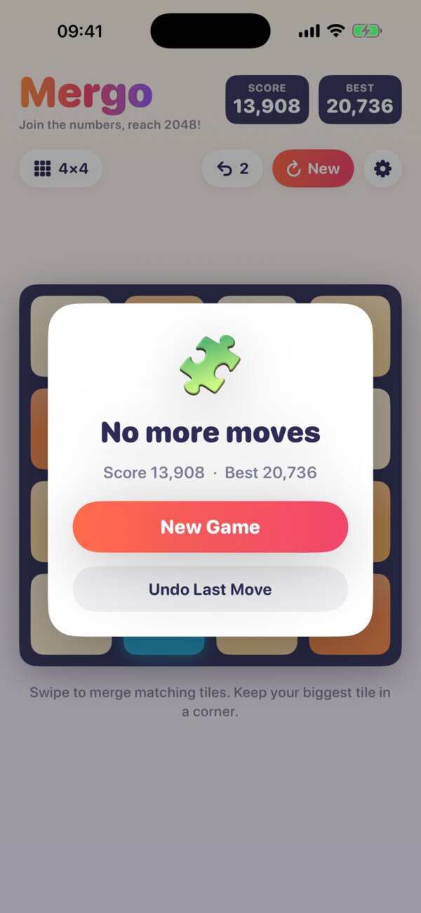 No more moves, undo your last move