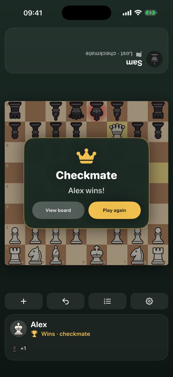 Checkmate: Alex wins